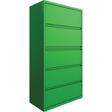 Lateral File, 5-Drawer, 36"x18-5/8"x67-5/8", Green
