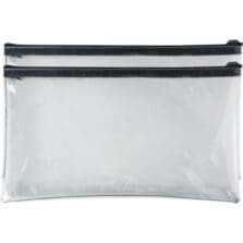 Wallet Bag, w/ Zipper, 6"Wx11"Lx1/2"H, 2 BG/PK, Clear