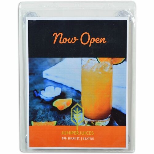 Display Pocket, Suction Cup, 9"Wx12"H, 15/BX, Clear
