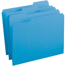Folder, 1/3-Cut Tab, 10-1/5"x12-1/5"x3-2/5", 100/BX, Blue