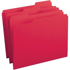 Folder, 1/3-Cut Tab, 10-1/5"x12-1/5"x3-2/5", 100/BX, Red