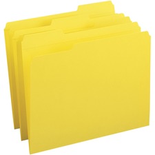 Folder, 1/3-Cut Tab, 10-1/5"x12-1/5"x3-2/5", 100/BX, Yellow