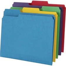 File Folder, 14 Pt, 1/3-Cut Tab, 9-9/10"x12-1/10", 50/BX, AST