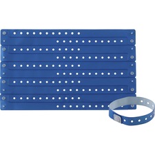 Wristbands, Vinyl, 3/5"Wx9-3/4"Lx1/50"H, 100/PK, Blue