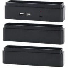 Riser Blocks, w/ USB Ports, 1-1/2"Wx6"Lx1-1/2"H, Black