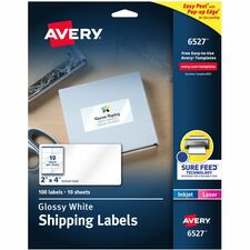 Shipping Labels, Easy Peel, Perm, 2"x4", 500/CT, Glossy WE
