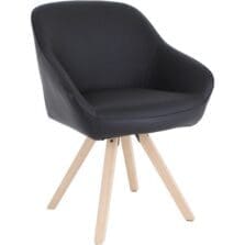 Guest Chair, Wood Legs, 25-3/8"x24"x33-1/2", Black