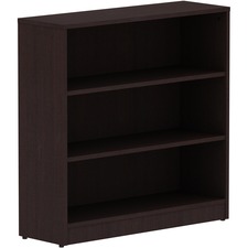 Bookcase, 3-Shelf, 2 Adj Shelves, 36"x12'x36", Espresso