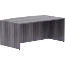 Desk Shell, Bowfront, 72"x41-2/5"x29-1/2", Weathered Charcoal