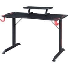 Gaming Desk, w/Monitor Shelf/Hooks, 48"x26"x36", Black