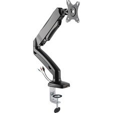 Monitor Arm, Single, w/USB, 2 Sections, Adjustable, Black
