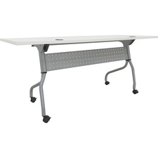 Training Table, 72"x23-3/5"x29-1/2", White/Silver