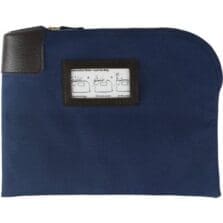 Currency Bag, Built-n Lock, 8-1/2"Wx11"Lx1/2"H, Navy