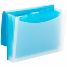 File, Expanding, 6 Divider, 9-1/2"Wx13"Lx3/5"H, Teal/Clear