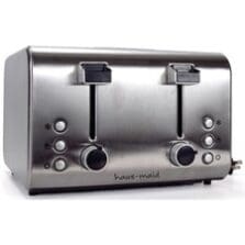 Toaster, 4-Slice, 12-7/10"x12-1/2"x9", Stainless Steel