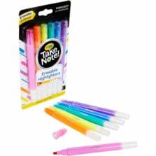 Highlighter, Erasable, 4-3/5"Wx7-3/5"Lx7/10"H, 6/PK, AST