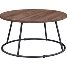 Coffee Table, Round, Steel Base, 31-1/2"x16-3/4", Walnut