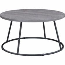 Coffee Table, Round, Steel Base, 31-1/2"x16-3/4", WCharcoal
