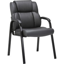 Guest Chair, Leather, 25-1/4"x26-1/8"x36-7/8", Black