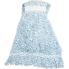 Large Striped Rayon Finish Mop, 21oz., Blue/White