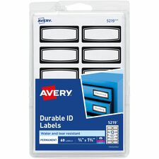 ID Labels, w/BK Border, Perm, 3/4"x3-1/2", 60/PK, 18/CT, WE
