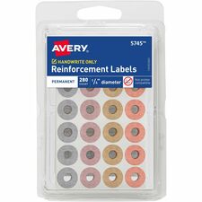 Reinforcement Labels, Permanent, Metallic, 1/4"Dia, 10080/CT, AST