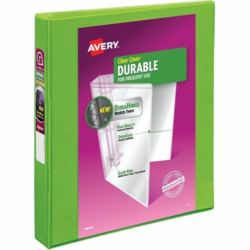 DuraView Binder, Slant Ring, w/ Two Pockets, 1", Green