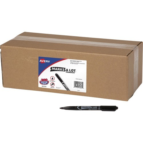 Permanent Markers, Nontoxic, Bullet Point, 200/CT, Black