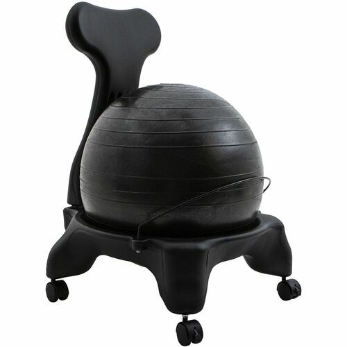 Ball Chair, w/Lumbar Support/Casters, 22"x22"x31", BK