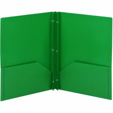 Fastener Folder, 2-Pocket, 180 Sht Cap, Letter, 3/PK, 24PK, CT, GN