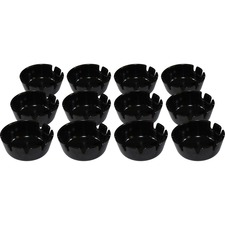 Ashtray, Round, Heat-resistant Plastic, 4-3/4"x1-3/4", 12/BX, BK