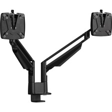 Monitor Arm, Double, Gas Spring, 30" Reach, 13 lb Cap, BK