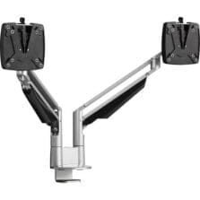 Monitor Arm, Double, Gas Spring, 30" Reach, 13 lb Cap, GY