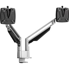Monitor Arm, Double, Gas Spring, 30" Reach, 13 lb Cap, GY