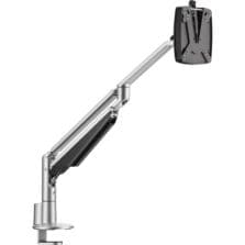 Monitor Arm, Single, Gas Spring, 17" Reach, 15 lb Cap, Gray
