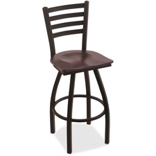 Stool, Swivel, Wood, 19"x19"x30", BK Wrinkle/DCH MPL