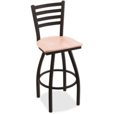 Stool, Swivel, Wood, 19"x19"x30", Black Wrinkle/NMPL