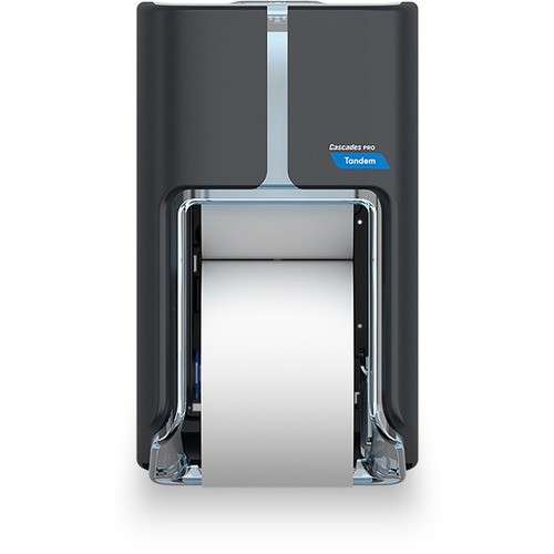 Dispenser, f/2 Bathroom Tissue Rolls, Hi-Cap, 6-3/5"x7"x12", GY