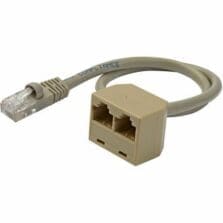 THIS 2-TO-1 RJ45 SPLITTER CABLE ADAPTER INCREASES THE NUMBER OF RJ45 NETWORK CON