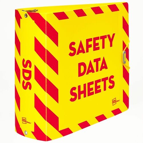 UltraDuty Safety Data Sheet Binders with Chain, 3 Rings, 3" Capacity, 11 x 8.5, Yellow/Red