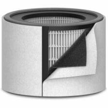 Air Filter, HEPA, Med, 7-9/10"Wx7-9/10"Lx5-9/10"H, White