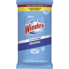 Wipes, f/Glass/Multisurface, Windex, 38/PK, White
