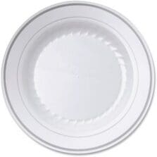 Plates, Round, Heavyweight Plastic, 9" Dia, 10/PK, White