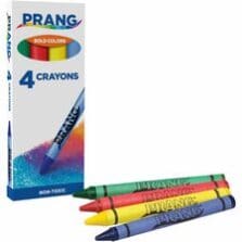 Crayons, Nontoxic, Tuck Box, 4/PK, Green/Red/Yellow/Blue