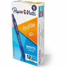 Gel Pens, Profile, Smooth, Retractable, Grip, w/Clip, Contoured, 1.0mm, 1 Dozen, Blue