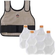 Vest Kit, w/2 Cooling Packs,32"-40"Waists, S/M, Khaki