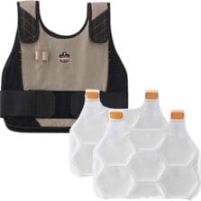 Vest Kit, w/2 Cooling Packs, Reflective, w/Pen Loops, S/M, Khaki
