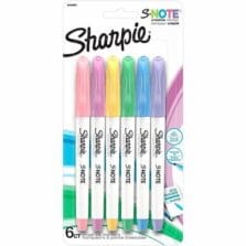 Markers/Highlighters, 2-in-1, Chisel Tip, No-Bleed Ink, 6/PK, Assorted