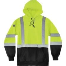 Sweatshirt, Hooded, Hi-Vis, w/Pockets, 5X, Lime/Black