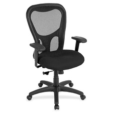 Chair, HighBack, Synchro, FabricSeat, 26"x24"x44-1/2", Black